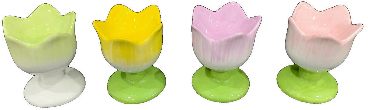 STOJAN NA SVÍČKY  keramika - pink/zelená, Lifestyle, keramika (5,4/7,4cm)