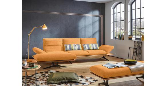 ECKSOFA in Flachgewebe Currygelb 159/314 cm - Currygelb/Schwarz, Design, Holz/Textil (159/314cm) - Dieter Knoll