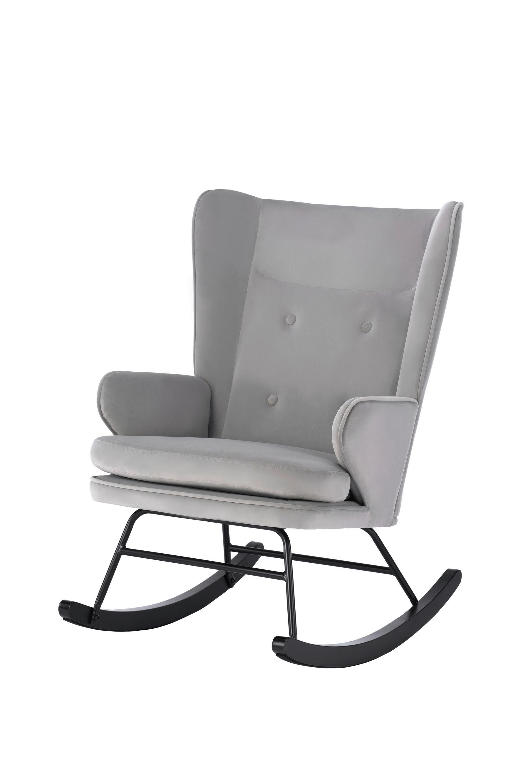SCHAUKELSTUHL Grau  - Grau, Design, Holz/Textil (65/95/86cm) - Kayoom