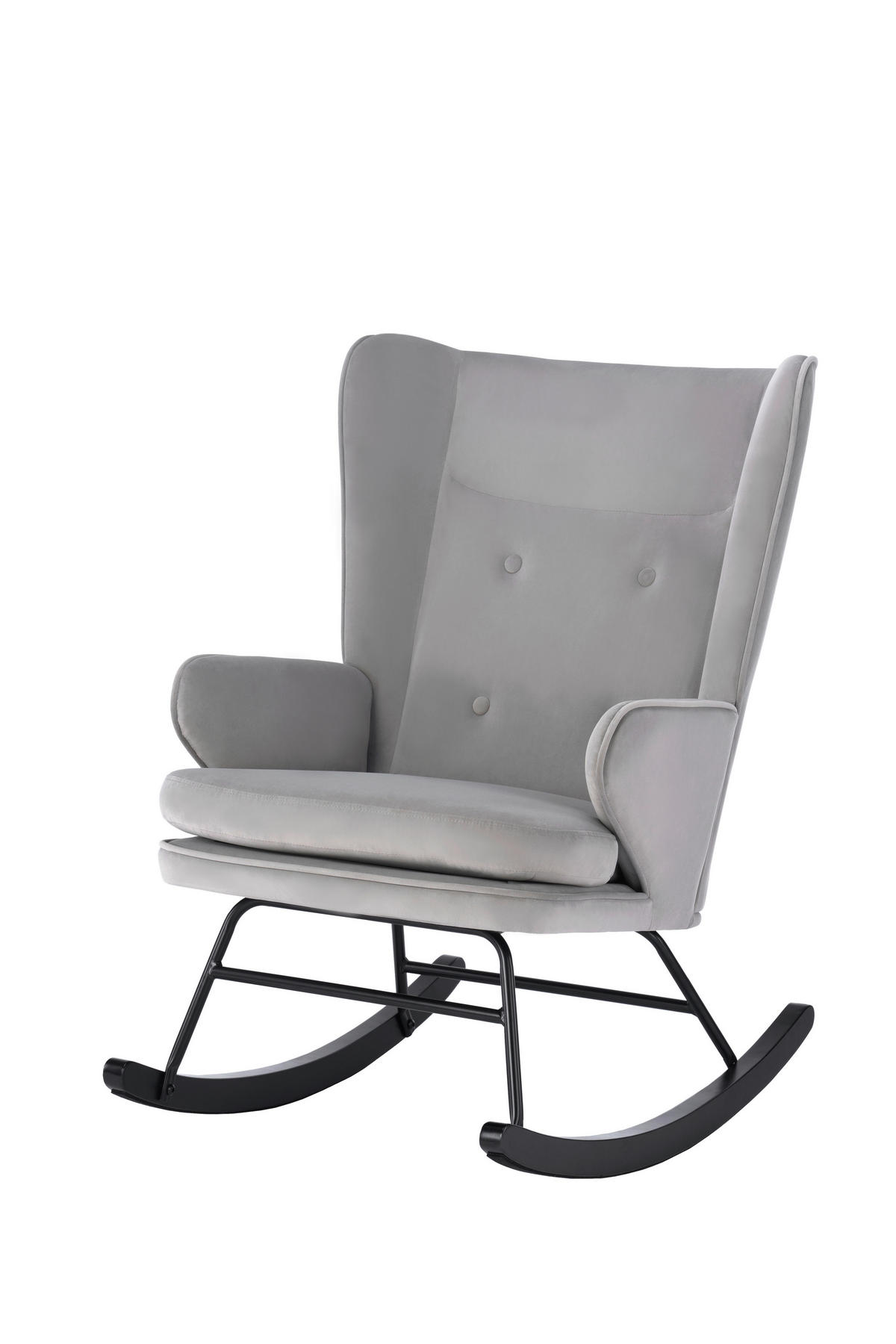 SCHAUKELSTUHL in Grau  - Grau, Design, Holz/Textil (65/95/86cm) - Kayoom