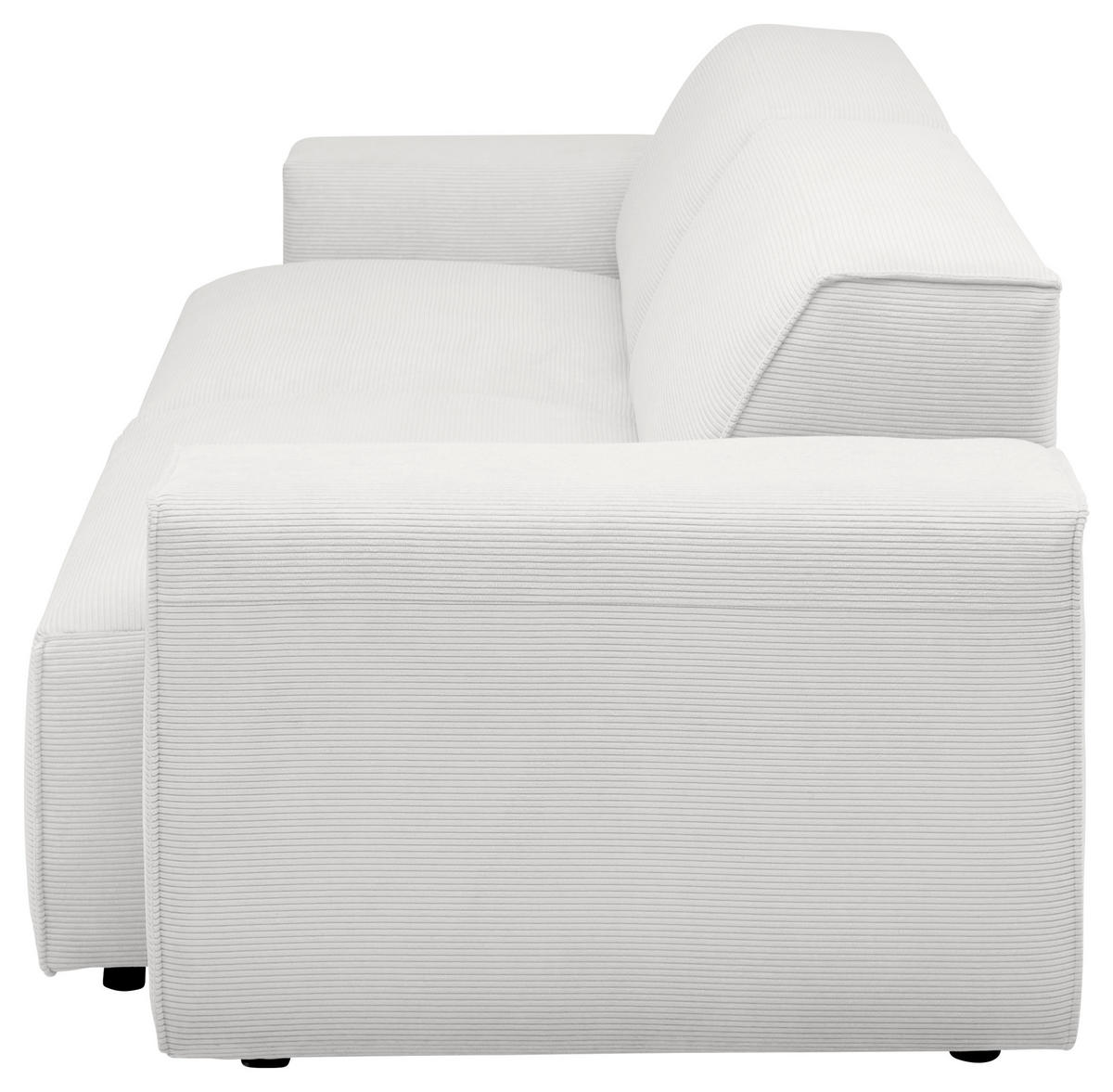 3-SITZER-SOFA in Cord Weiss  - Weiss/Schwarz, Design, Kunststoff/Textil (236/71/101cm) - Pure Home Lifestyle