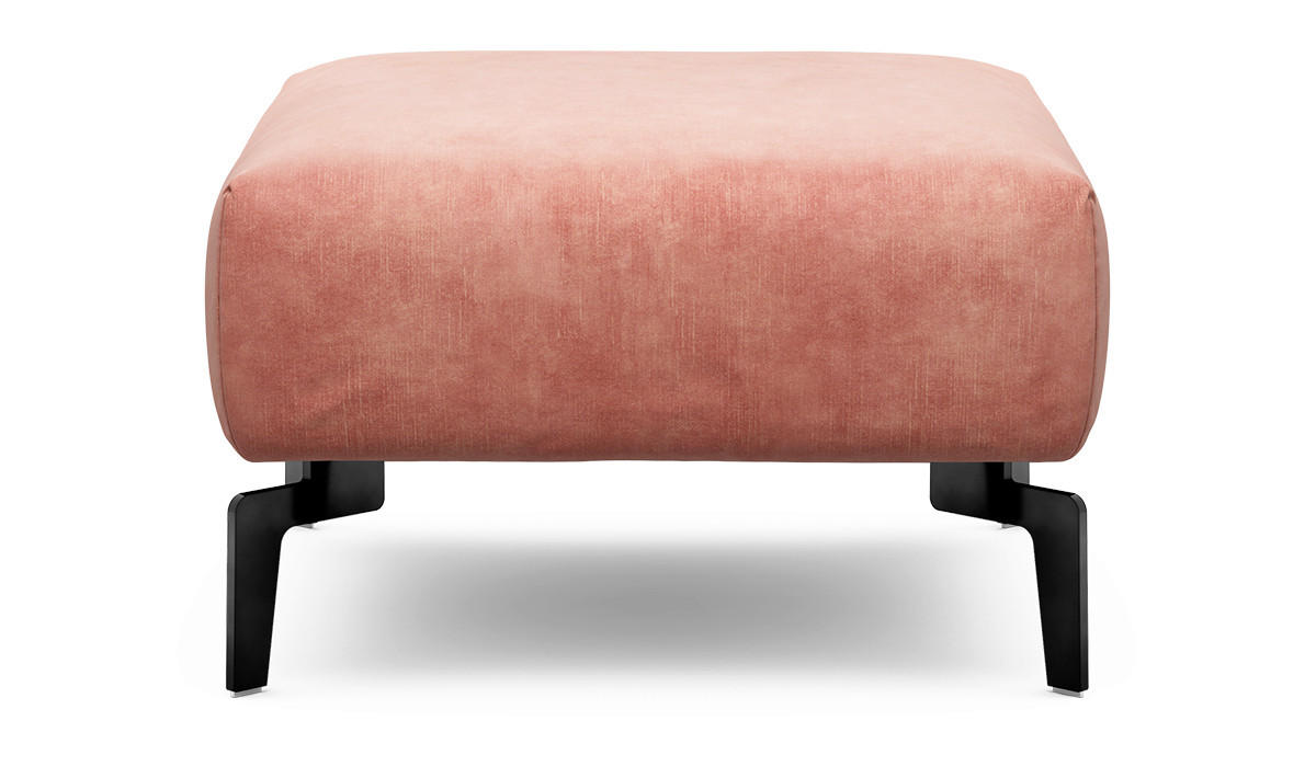 HOCKER Samt Rosa  - Schwarz/Rosa, Design, Textil/Metall (70/70/46cm) - SENSOO