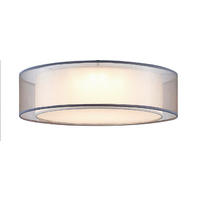 LED-DECKENLEUCHTE  50/15,5 cm    - Grau/Nickelfarben, Design, Textil/Metall (50/15,5cm) - Globo