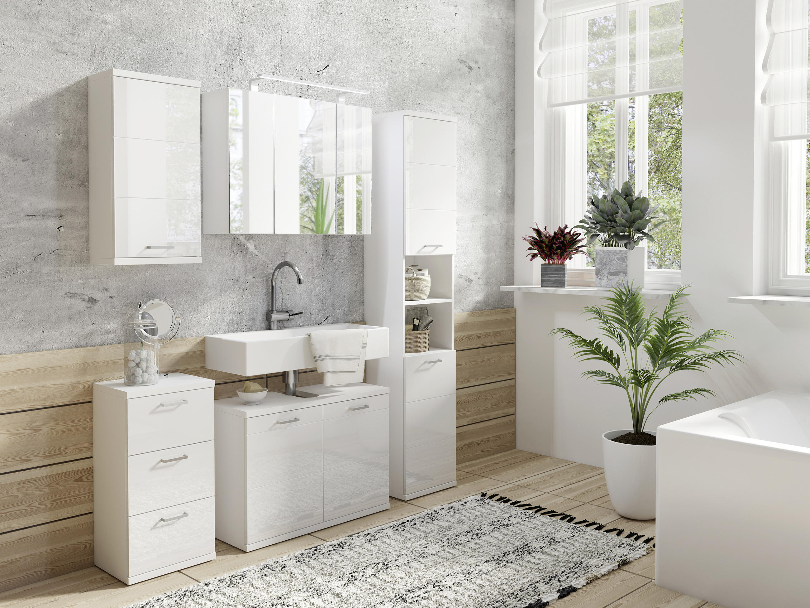 SPIEGELSCHRANK 80/60/20 cm  - Weiß, MODERN, Glas/Holzwerkstoff (80/60/20cm) - MID.YOU