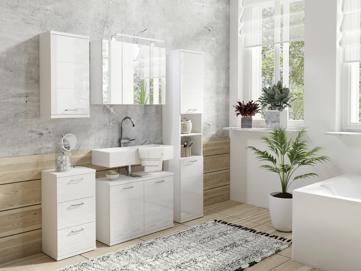 SPIEGELSCHRANK 80/60/20 cm  - Weiß, MODERN, Glas/Holzwerkstoff (80/60/20cm) - MID.YOU