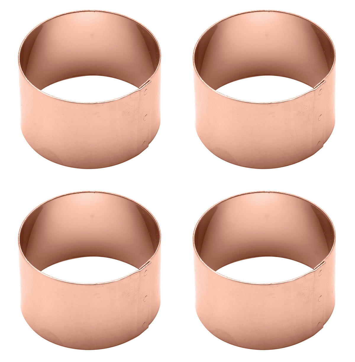 SET OBROČKOV ZA SERVIETE        4/2,5 cm      - barve bakra, Basics, kovina (4/2,5cm) - Echtwerk