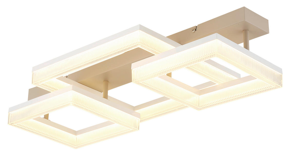 LED-DECKENLEUCHTE ZARA 66/33/12,3 cm   - Sandfarben/Transparent, Design, Kunststoff/Metall (66/33/12,3cm) - Globo