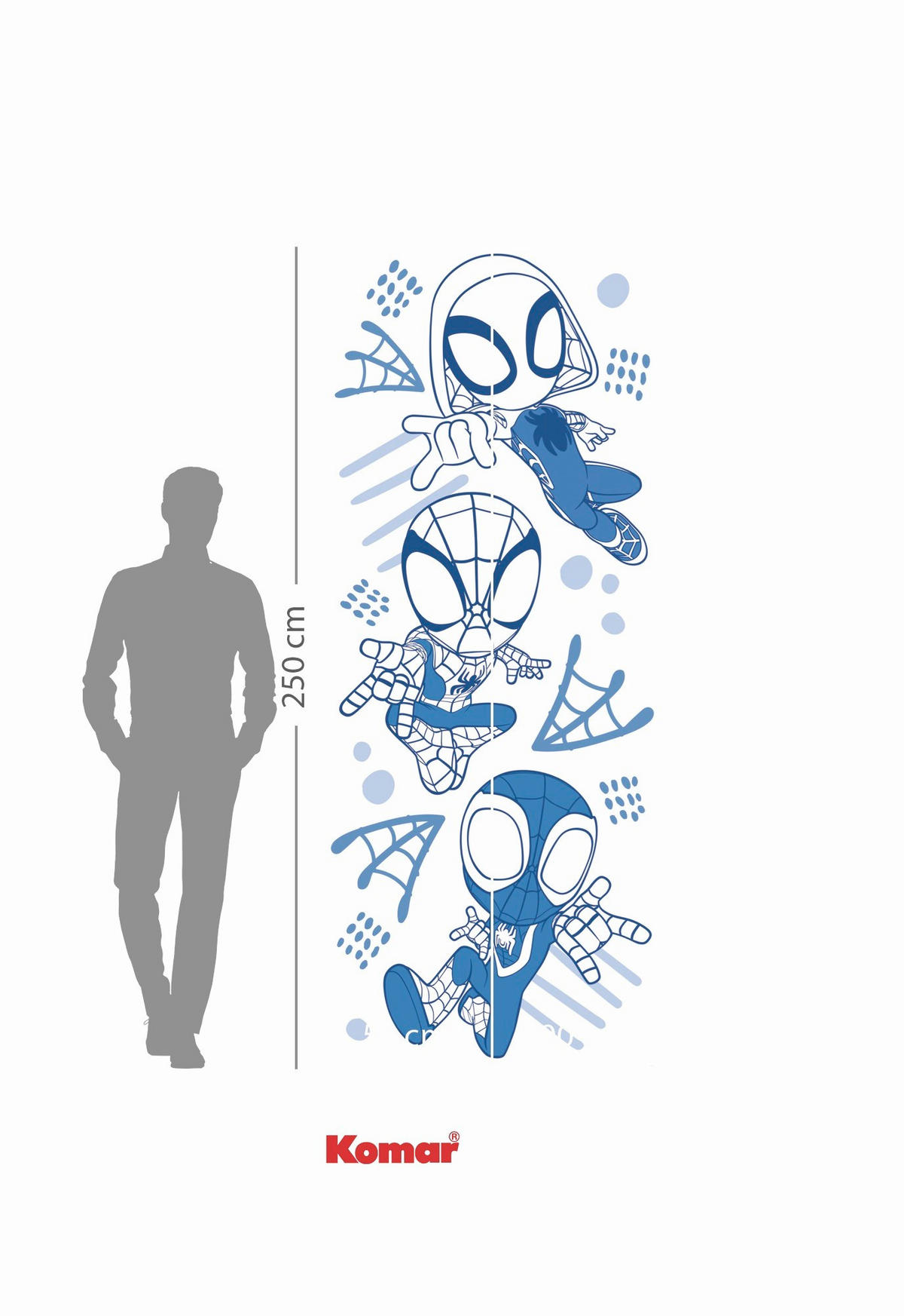 FOTOTAPETE SPIDEY AND HIS AMAZING FRIENDS  - Blau, Design, Textil (100/250cm) - Marvel