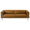 3-SITZER-SOFA in Echtleder Currygelb  - Chromfarben/Currygelb, Design, Leder/Metall (236/67/96cm) - Johann Jakob