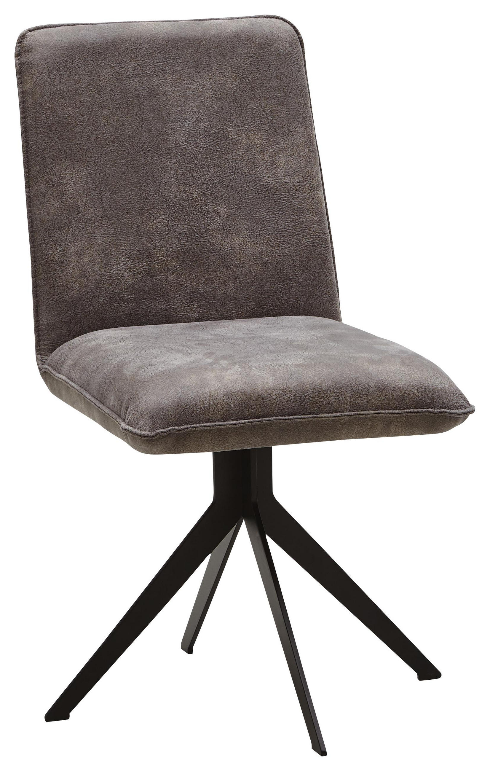 Stuhl in Metall, Textil Grau, Schwarz