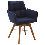 ARMLEHNSTUHL  in Flachgewebe  - Eichefarben/Dunkelblau, Design, Holz/Textil (61/87/63cm) - Waldwelt