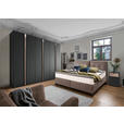 BOXSPRINGBETT 180/200 cm  in Braun  - Schwarz/Braun, Design, Leder/Holz (180/200cm) - Novel