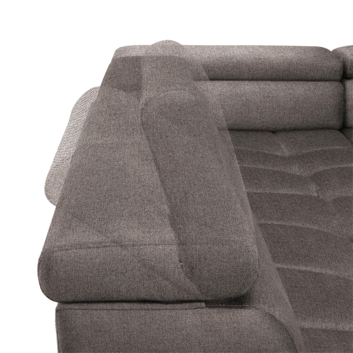 WOHNLANDSCHAFT in Webstoff Greige  - Greige/Schwarz, Design, Textil/Metall (216/385/177cm) - Welnova