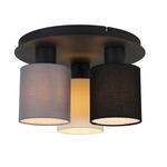 DECKENLEUCHTE  32/18 cm    - Beige/Schwarz, Trend, Textil/Metall (32/18cm) - Novel