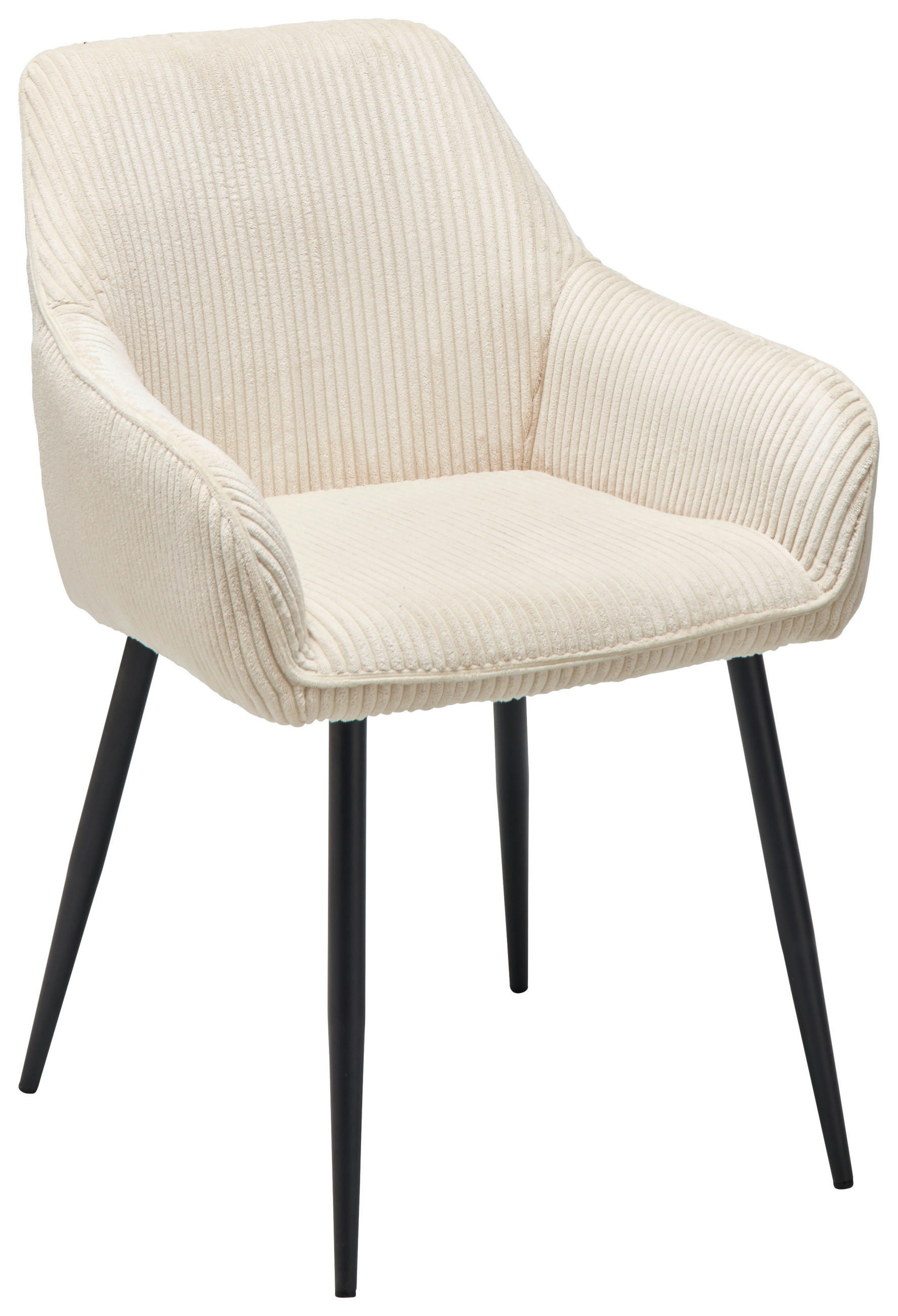Livetastic Armlehnstuhl Cord Schwarz, Beige 56x83x62 cm
