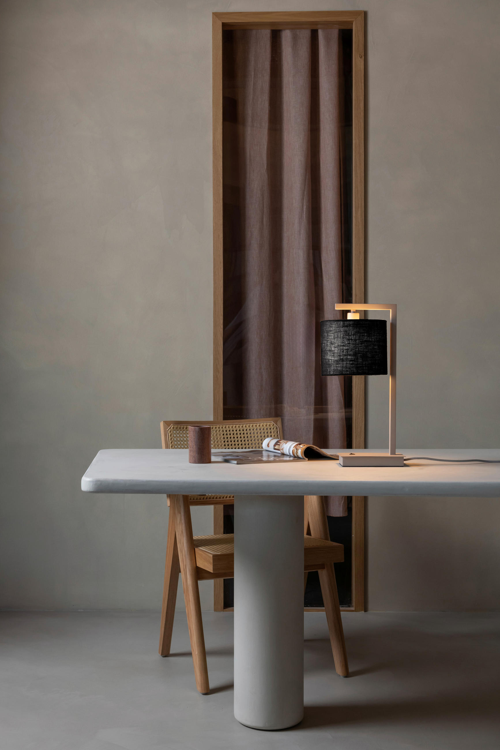 TISCHLEUCHTE - Sandfarben/Schwarz, Design, Textil/Metall (18/10/44cm) - It's about Romi