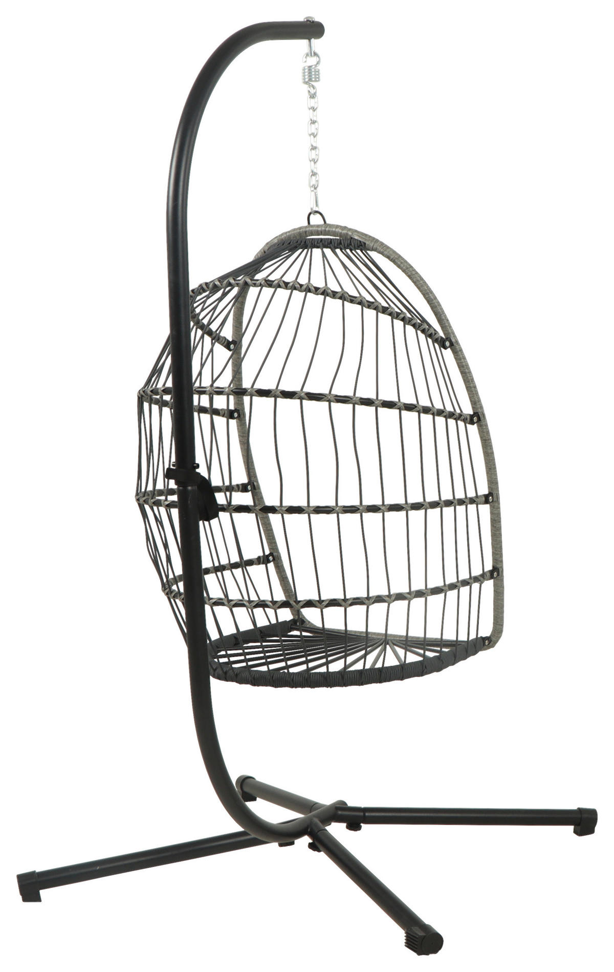 HÄNGESESSEL 100/198/100 cm Eisen  - Schwarz/Grau, Design, Kunststoff/Textil (100/198/100cm) - Ambia Garden