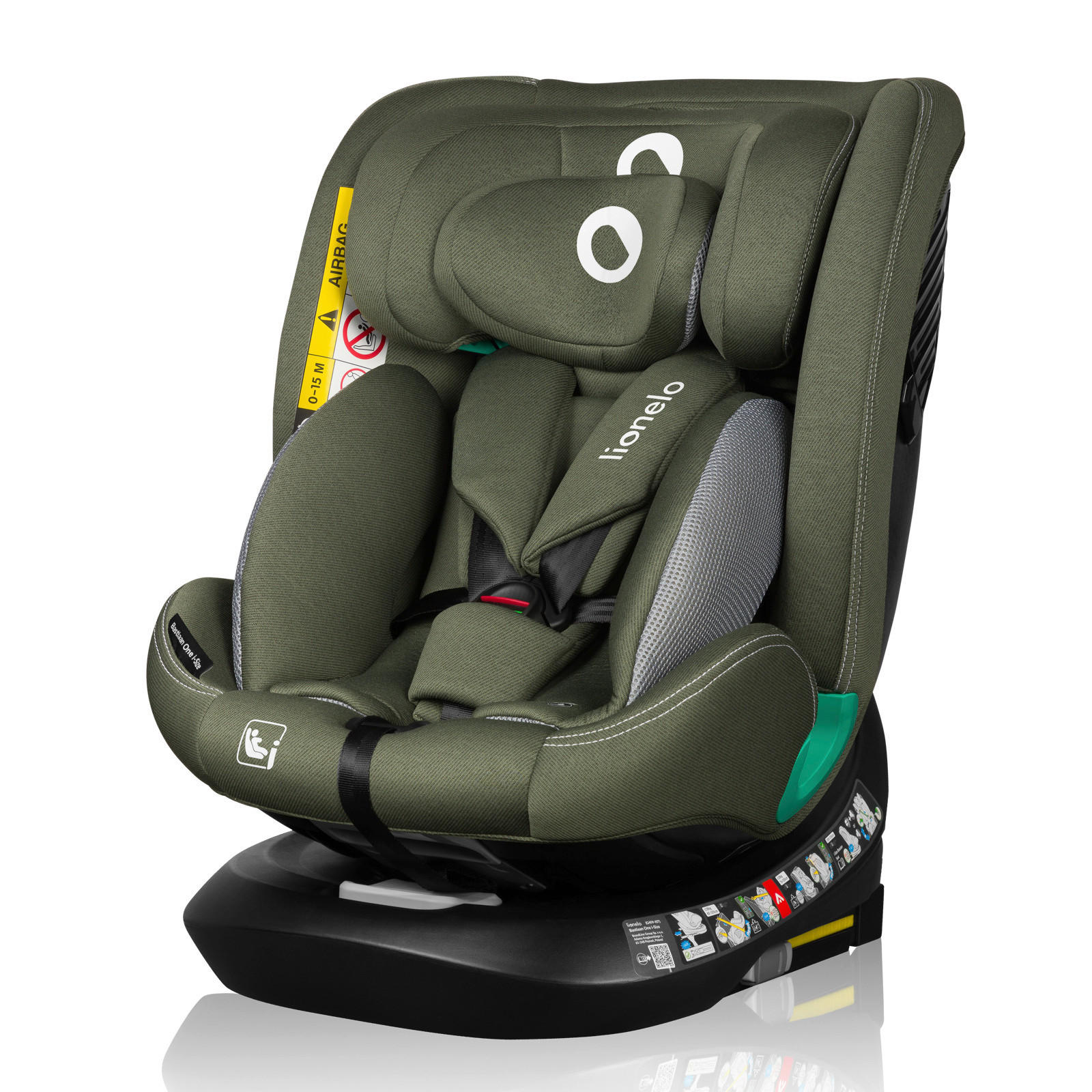 KINDERAUTOSITZ Bastiaan One i-Size  - Olivgrün, Basics, Kunststoff (44.5/60/81cm) - Lionelo