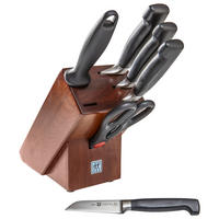 MESSERBLOCK Vier Sterne 7-teilig  - Walnussfarben, Basics, Holz/Metall - Zwilling