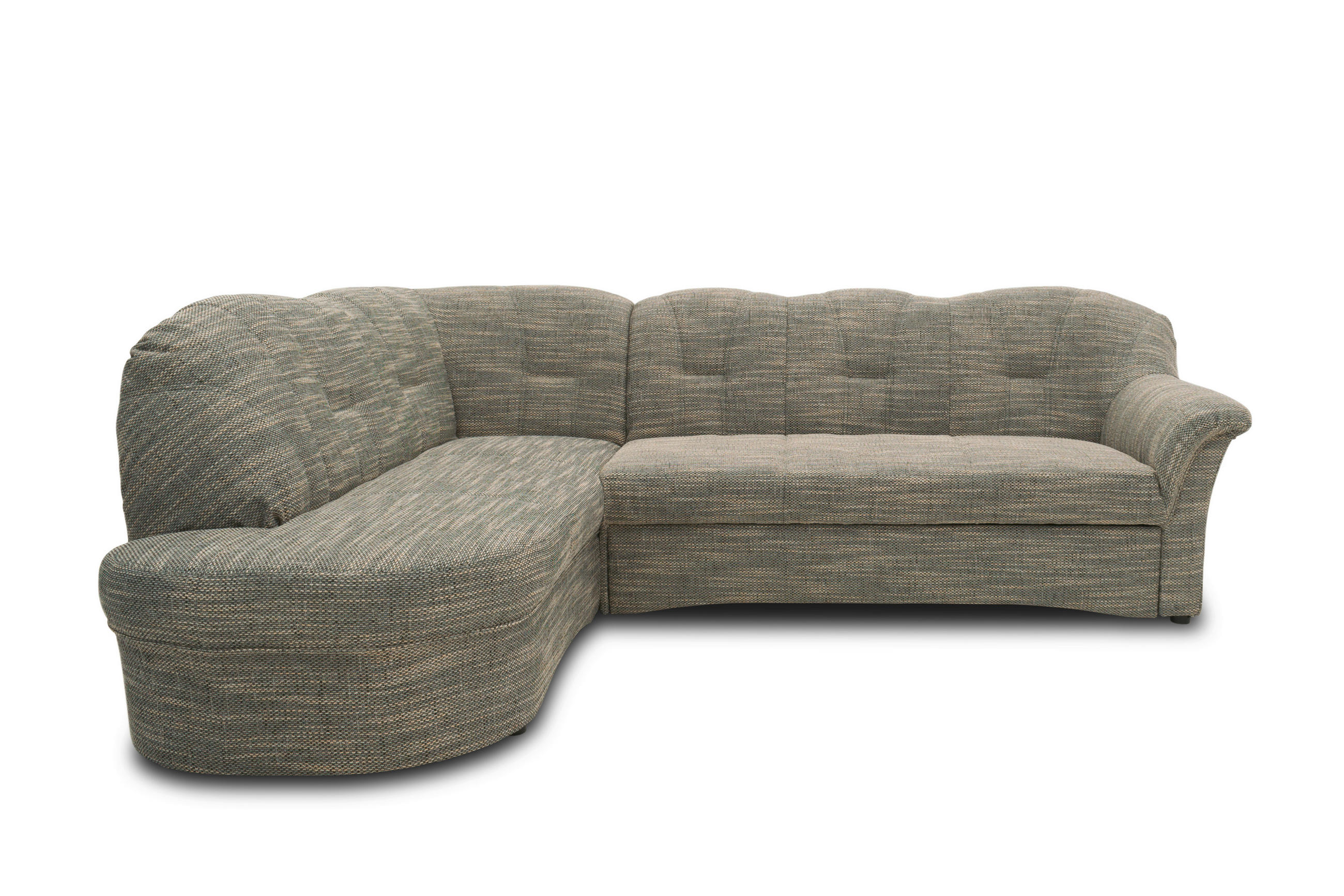ECKSOFA Grau, Weiß Webstoff  - Schwarz/Weiß, KONVENTIONELL, Kunststoff/Textil (180/243cm) - MID.YOU