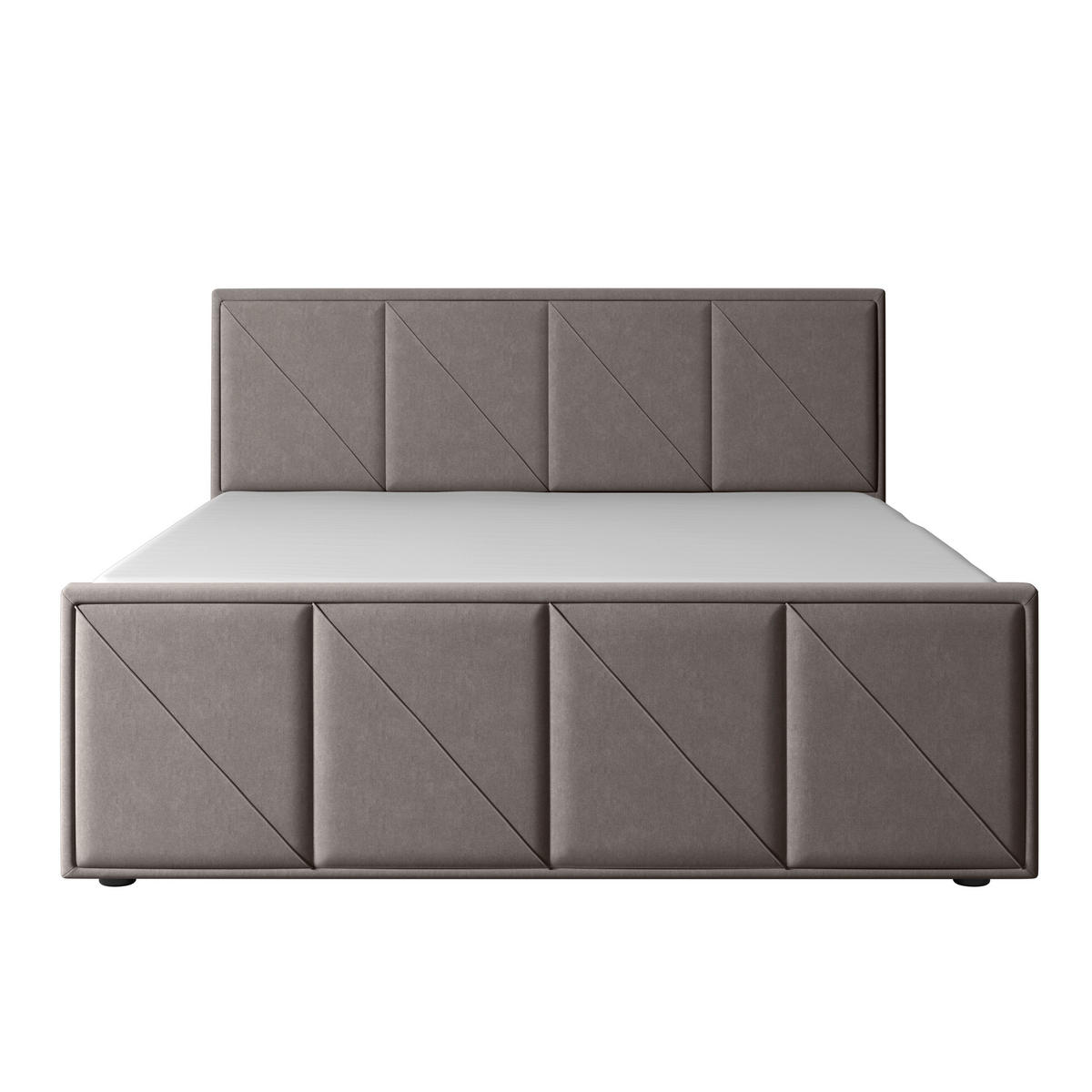 POSTELJA BOXSPRING 180 cm   x 200 cm  , leseni material svetlo siva  - črna/svetlo siva, Moderno, kovina/umetna masa (180/200cm) - MID.YOU