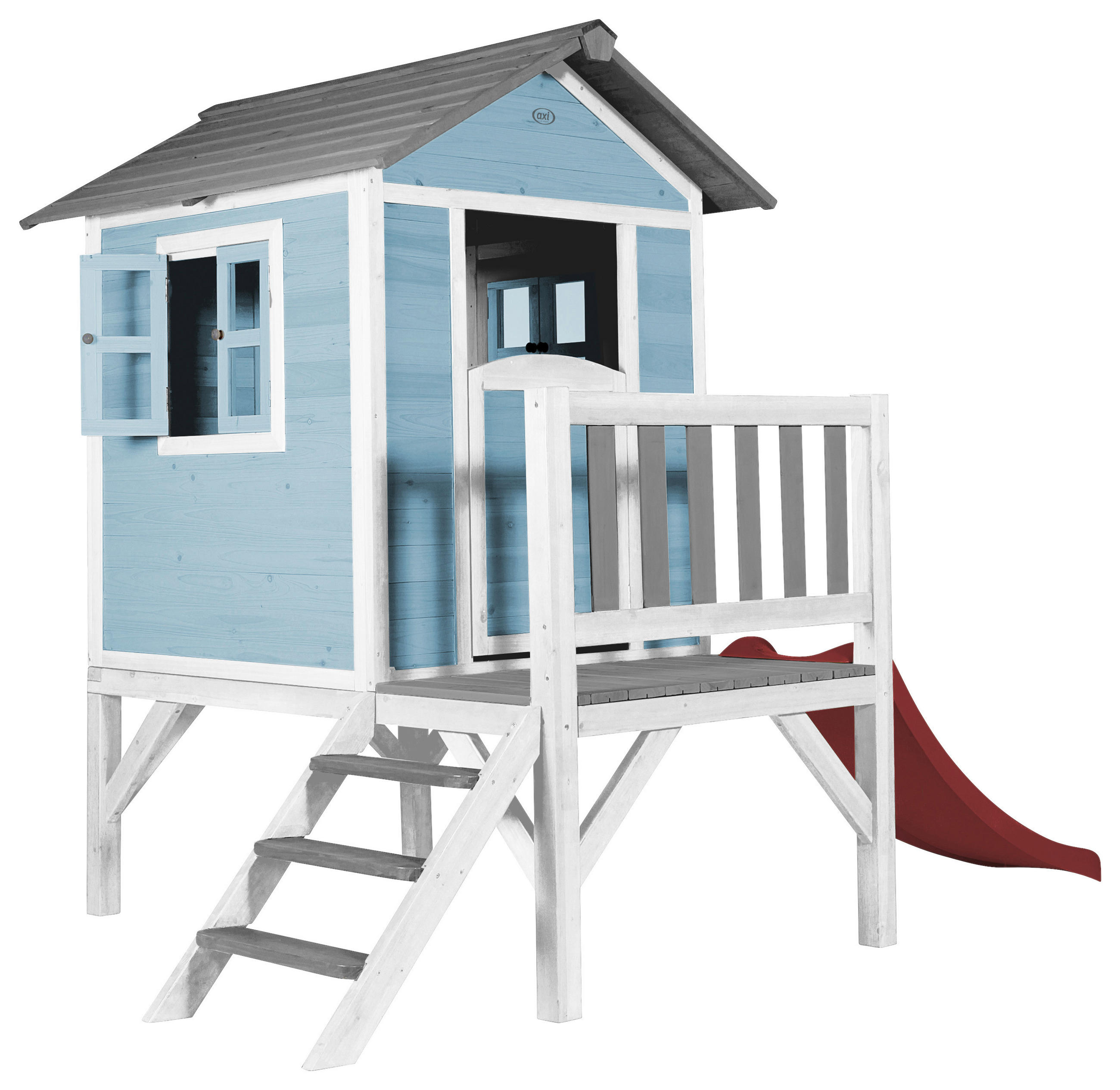 SPIELHAUS  - Blau/Rot, KONVENTIONELL, Holz/Kunststoff (101/17/139cm) - Ambia Garden