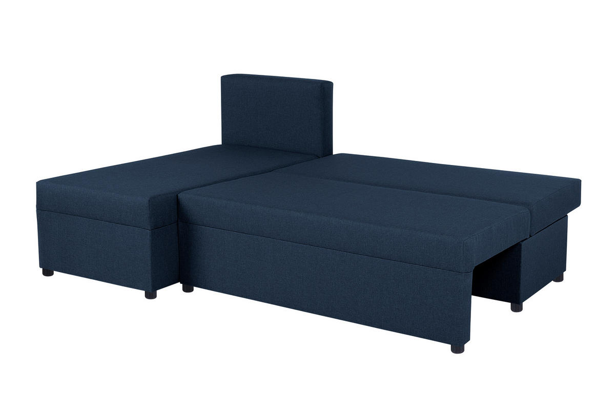ECKSOFA Blau  - Blau/Schwarz, Design, Kunststoff/Textil (195/147cm) - P & B