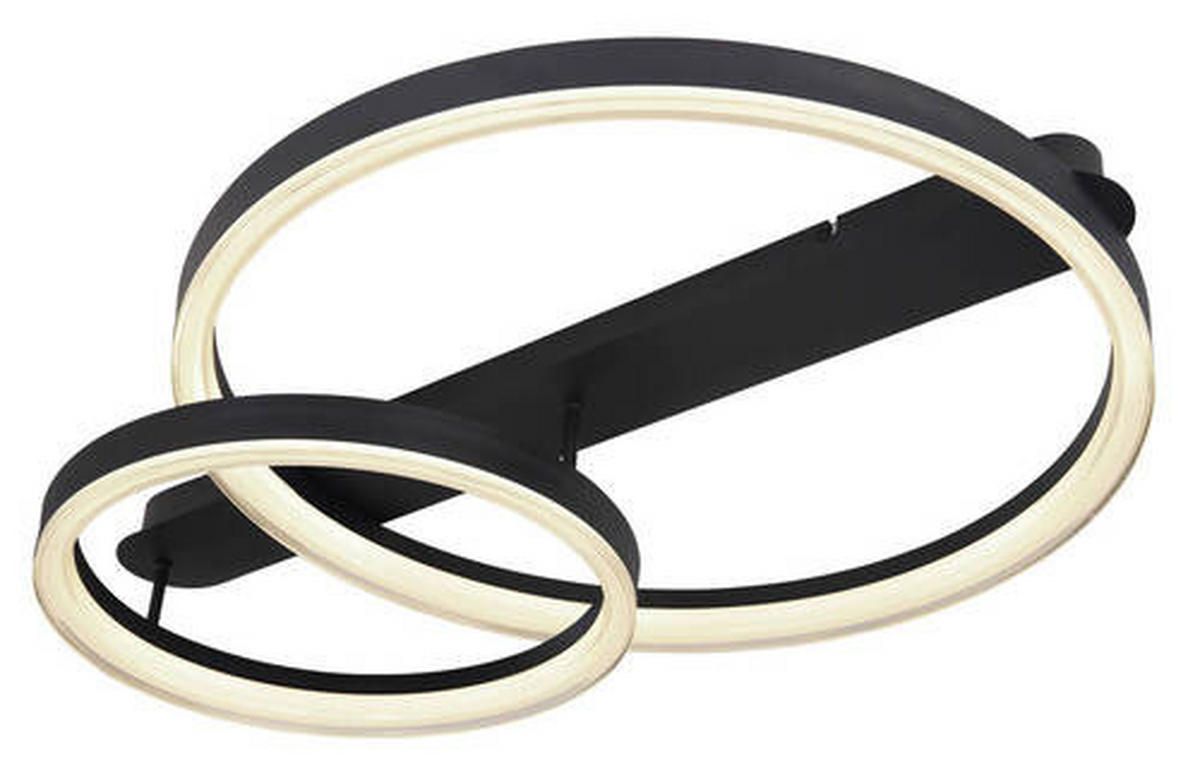LED-DECKENLEUCHTE 50 W    82,5/60/13,5 cm  - Opal/Schwarz, Trend, Kunststoff/Metall (82,5/60/13,5cm) - Globo
