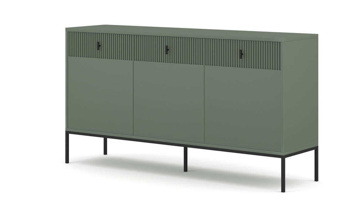 SIDEBOARD Maggiore  in 154,5/82,6/39 cm  - Goldfarben/Schwarz, Design, Holzwerkstoff/Metall (154,5/82,6/39cm) - Boxxx