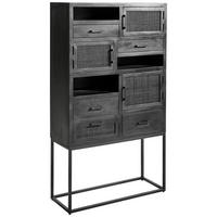 HIGHBOARD  90/160/37 cm 5 Schublade(n)  - Schwarz, KONVENTIONELL, Holz/Metall (90/160/37cm) - Ambia Home