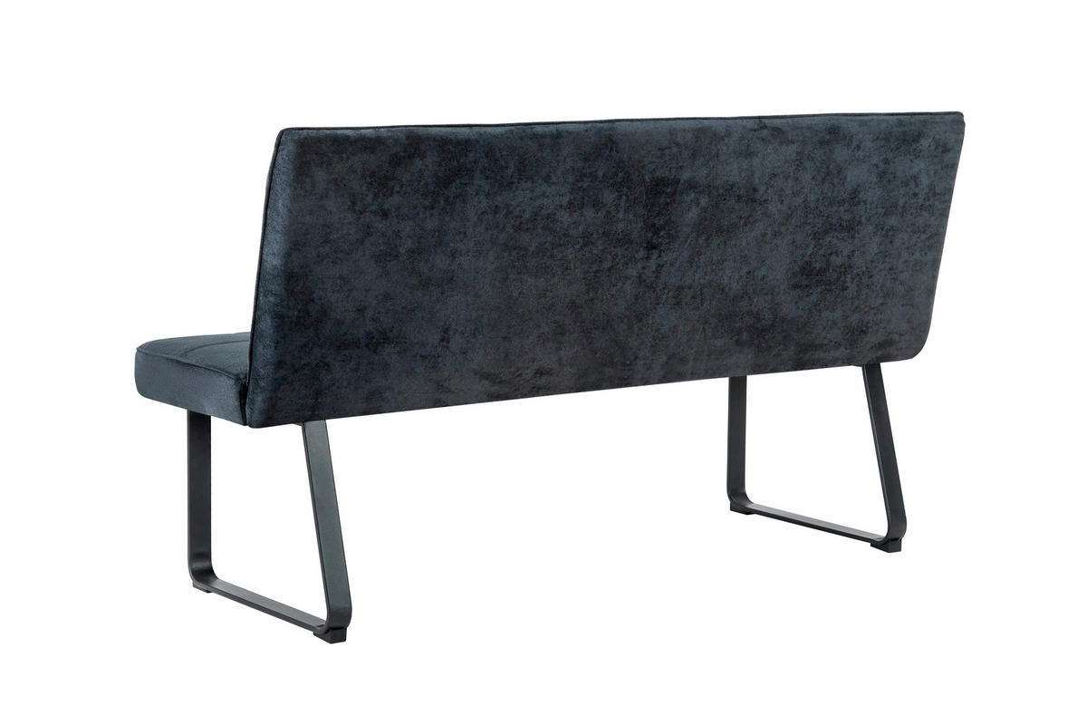 SITZBANK in Metall, Textil Dunkelgrau  - Dunkelgrau/Schwarz, MODERN, Textil/Metall (160/92/58cm) - MID.YOU