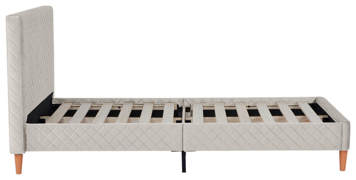 POLSTERBETT Lattenrost 90/200 cm  in Beige  - Beige/Schwarz, Design, Holz/Kunststoff (90/200cm) - Boxxx