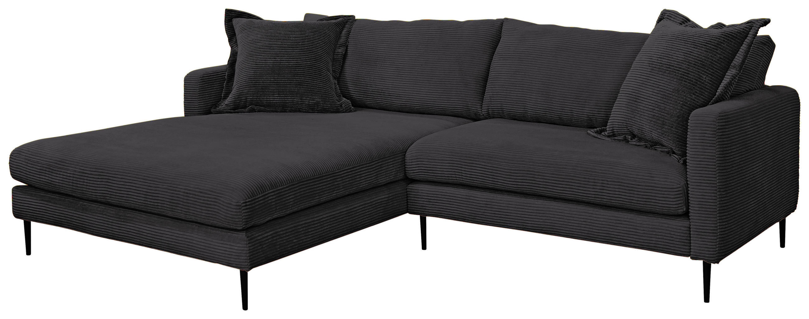 HÖRNSOFFA i manchester svart  - svart, Design, metall/textil (193/268cm) - P & B