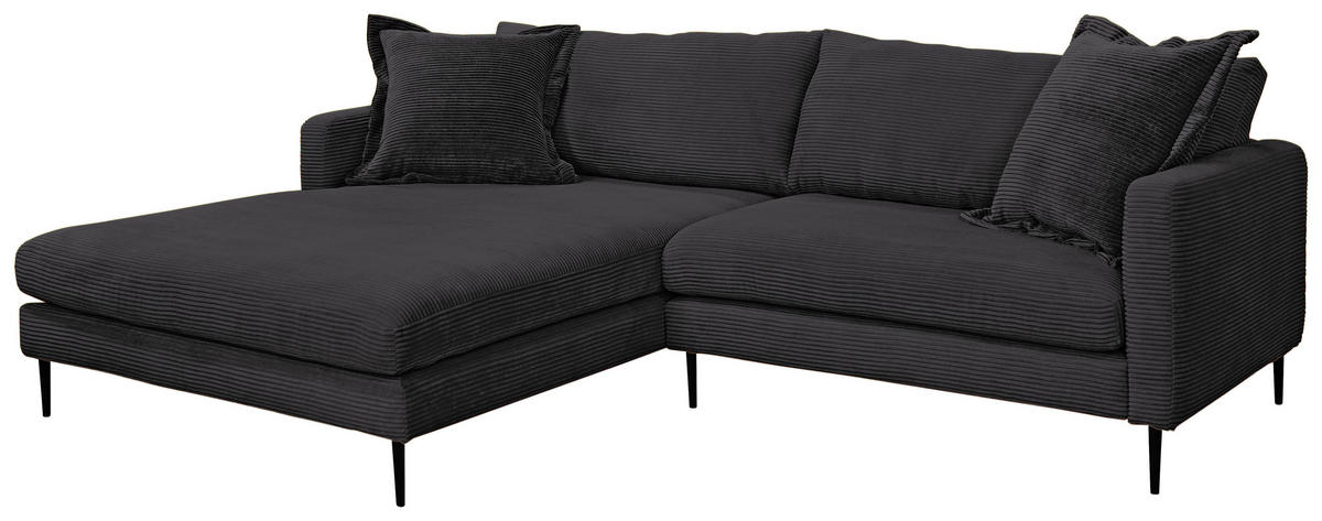 KUTNA GARNITURA tekstil  crna   - crna, Design, tekstil/metal (193/268cm) - P & B