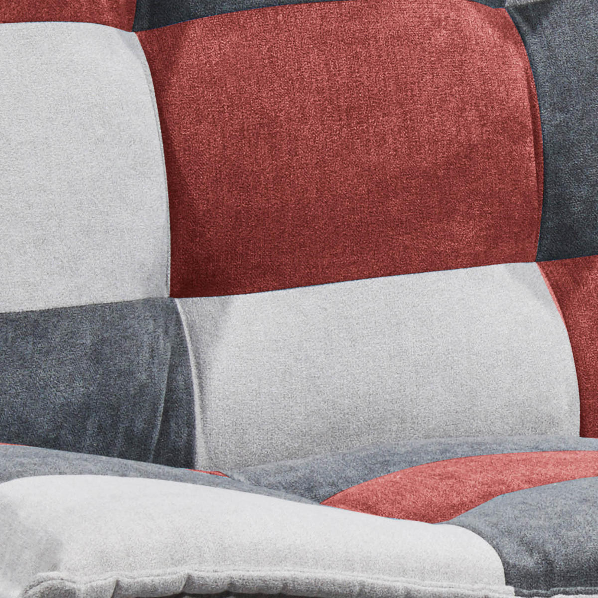 SCHLAFSOFA in Mikrovelours Silberfarben, Beere, Dunkelgrau  - Beere/Dunkelgrau, Basics, Kunststoff/Textil (188/90/89cm) - MID.YOU