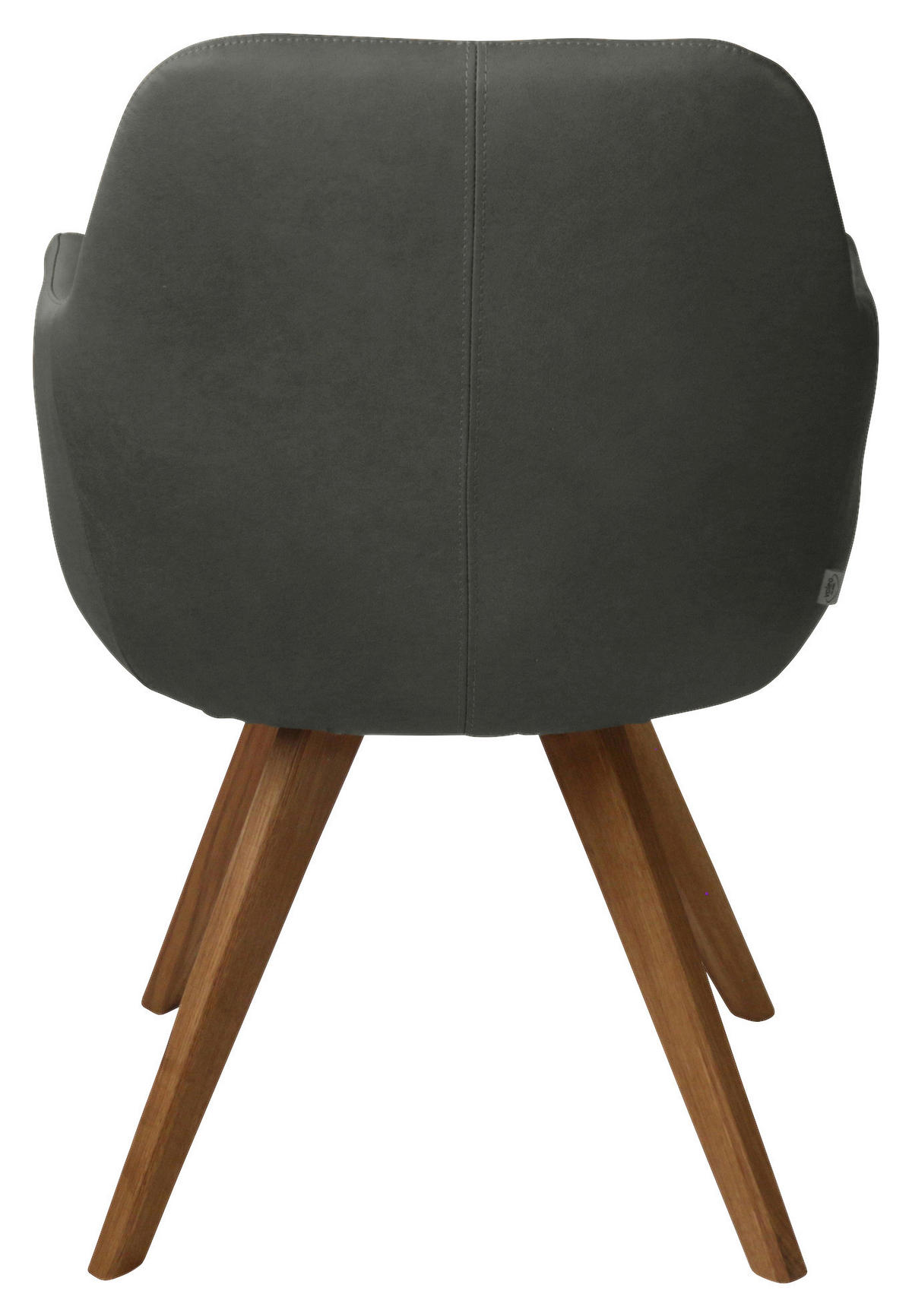 ARMLEHNSTUHL  in Echtleder pigmentiert  - Eichefarben/Anthrazit, Design, Leder/Holz (57/85,5/65cm) - Voleo