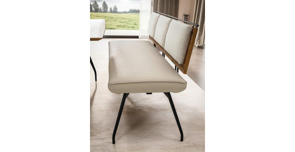 SITZBANK 190/88/62 cm  in Schwarz, Eichefarben, Beige  - Eichefarben/Beige, Design, Holzwerkstoff/Textil (190/88/62cm) - Moderano