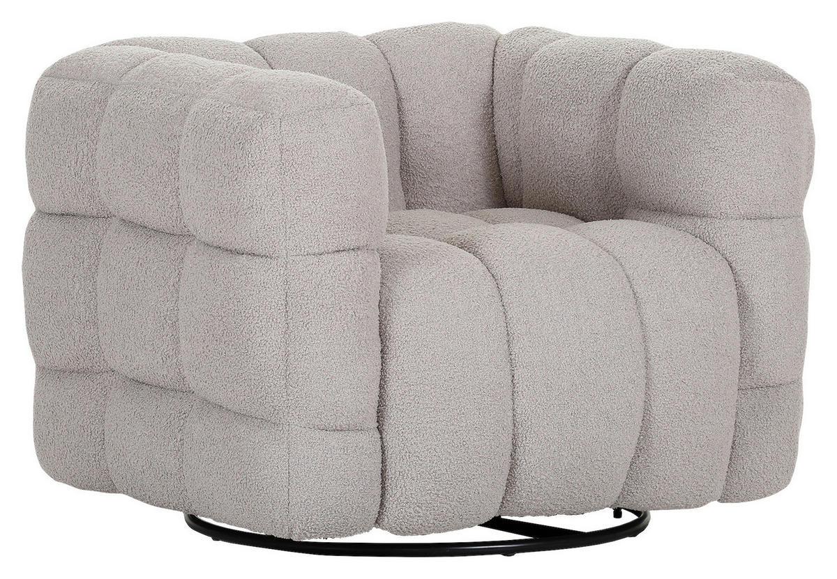 SESSEL in Flachgewebe Schlammfarben  - Schlammfarben/Schwarz, Konventionell, Textil/Metall (97/71/87cm) - Carryhome