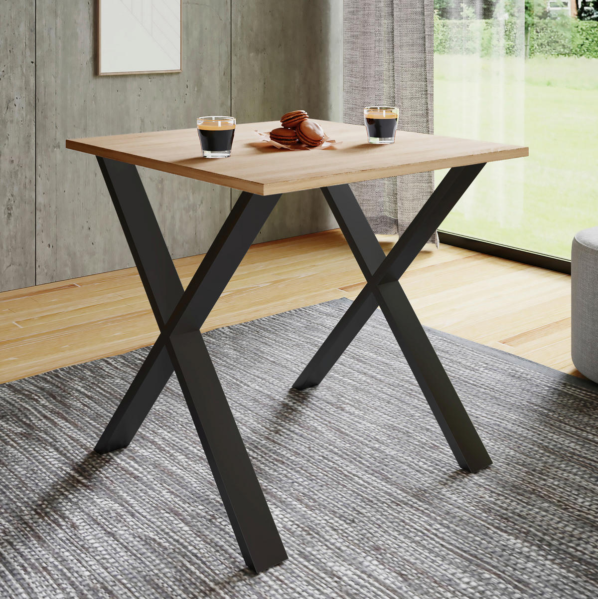 ESSTISCH in Holzwerkstoff 80/50/76 cm   - Schwarz/Sonoma Eiche, Basics, Holzwerkstoff/Metall (80/50/76cm) - MID.YOU