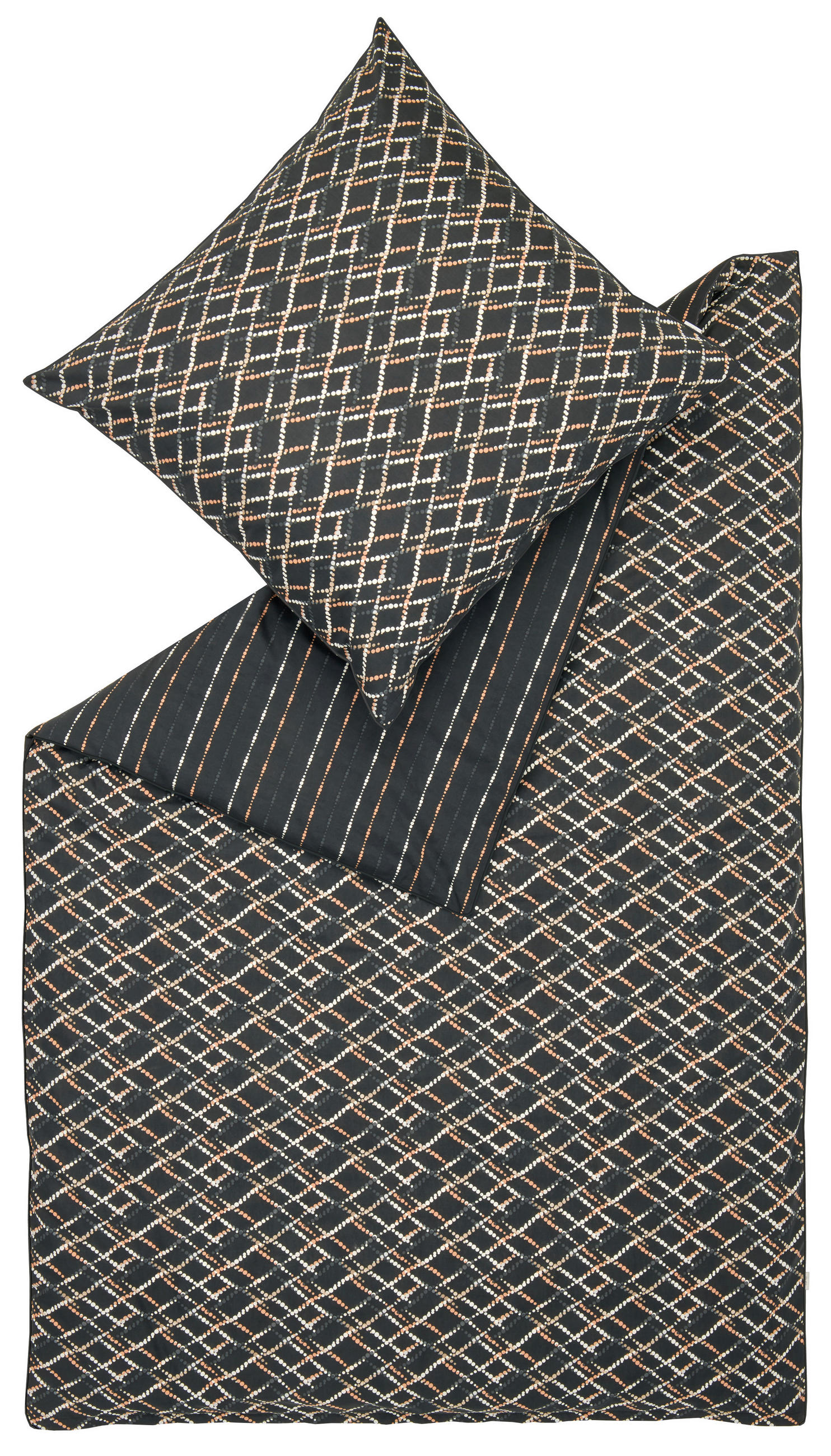 OBOUSTRANNÉ POVLEČENÍ, satén, hnědá, krémová, šedá, 155/220 cm - šedá/krémová, Design, textil (155/220cm) - Esprit