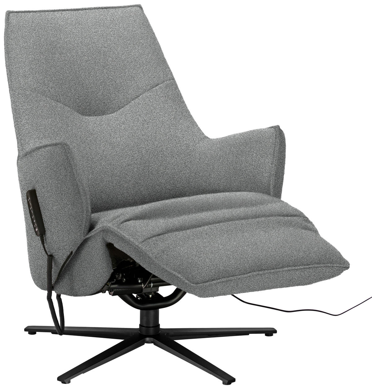 RELAXSESSEL in Textil Hellgrau  - Anthrazit/Hellgrau, Design, Textil/Metall (70/112/85cm) - Himolla Komfortklass