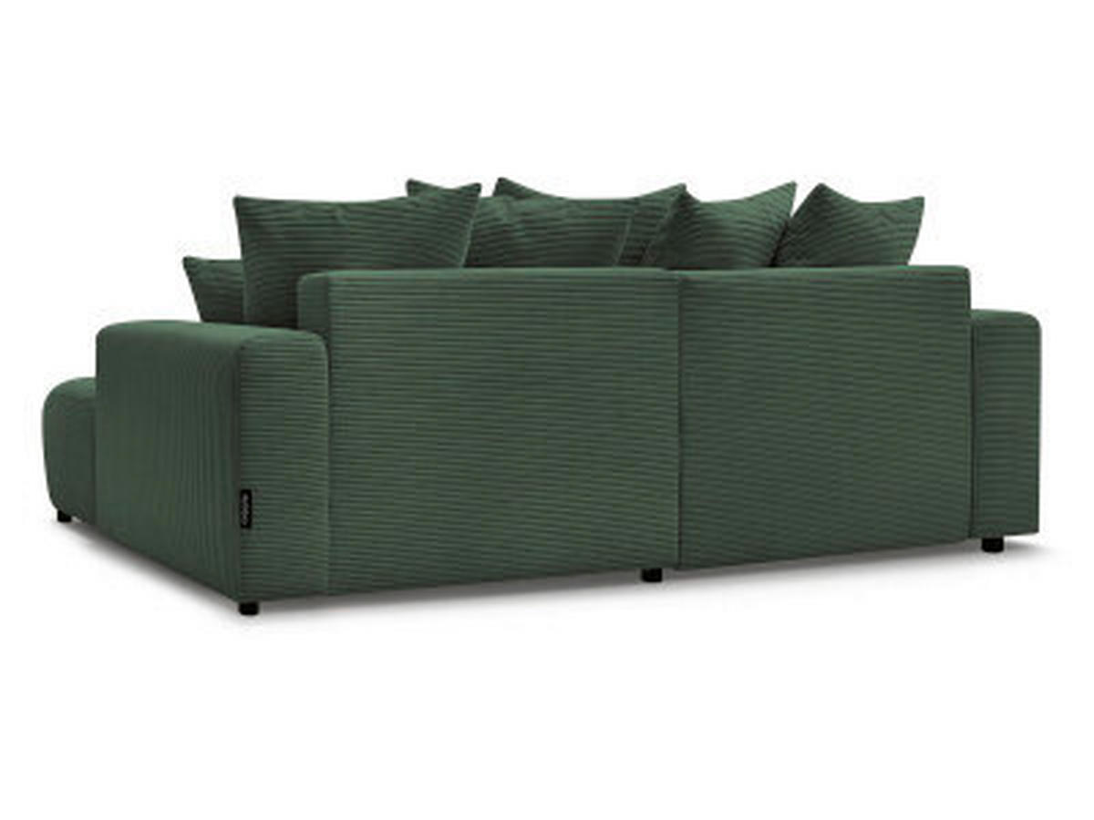 ECKSOFA Ottomane rechts  ATILLA Dunkelgrün Cord  - Dunkelgrün/Schwarz, MODERN, Kunststoff/Textil (244/149cm)