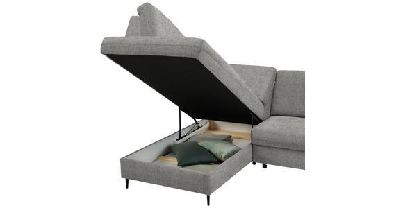 ECKSOFA in Chenille Graphitfarben  - Schwarz/Graphitfarben, MODERN, Holz/Textil (184/241cm) - Carryhome