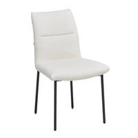 STUHL  in Eisen Bouclé  - Beige/Schwarz, Modern, Textil/Metall (50/85/62cm) - Hom`in