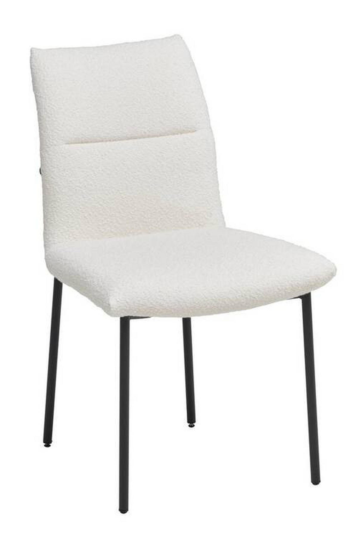 STUHL  in Eisen Bouclé  - Beige/Schwarz, Modern, Textil/Metall (50/85/62cm) - Hom`in