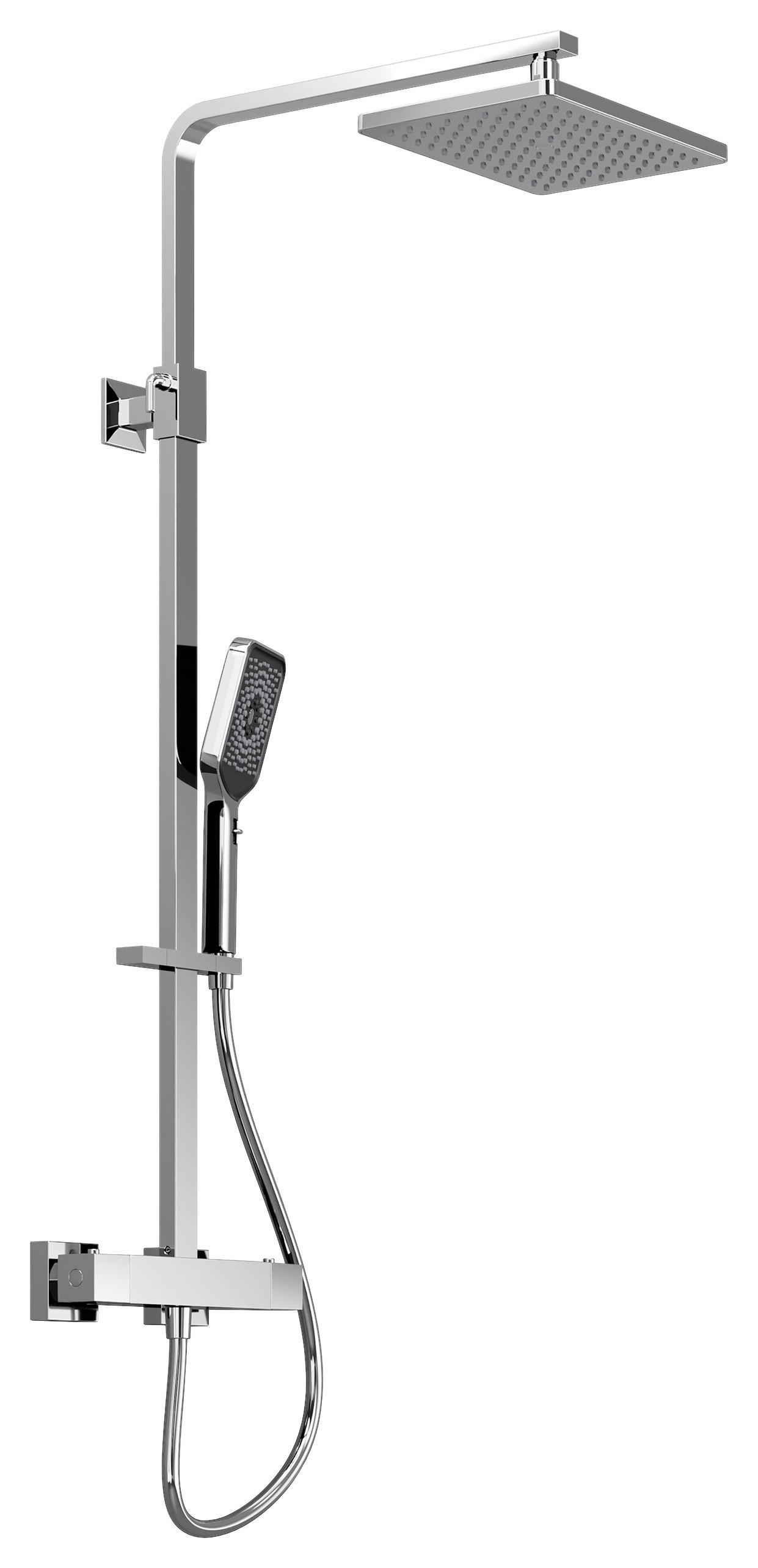 ÜBERKOPFBRAUSESET  - Chromfarben, MODERN, Metall (28,3/120/53,4cm)