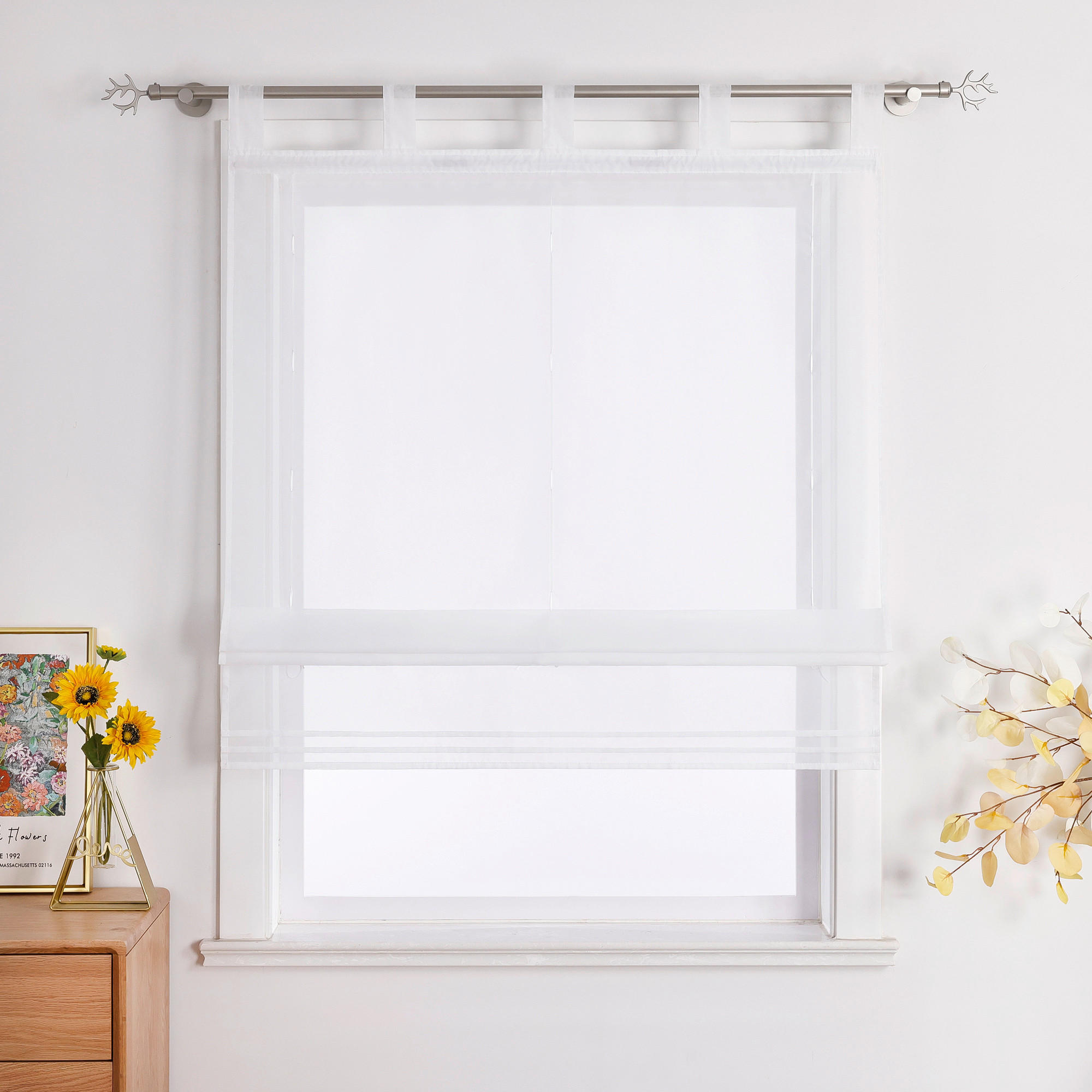 RAFFROLLO  transparent  45/155 cm    - Weiß Hochglanz, Basics, Textil (45/155cm)