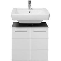 WASCHBECKENUNTERSCHRANK 60/62/31 cm  - Weiß Hochglanz/Anthrazit, Natur, Holzwerkstoff/Kunststoff (60/62/31cm) - Xora