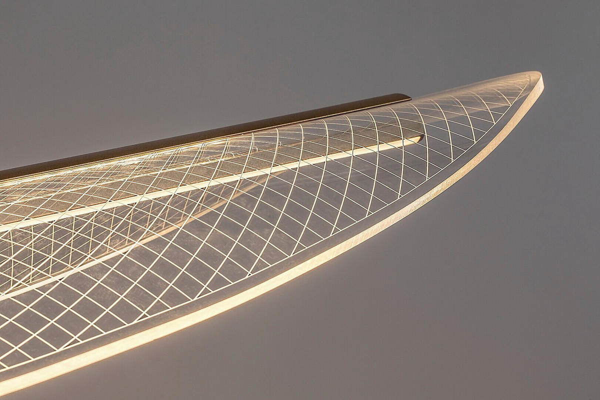 LED LUSTER    94/30/120 cm    - prozirna/zlatna, Dizajnerski, metal/plastika (94/30/120cm)