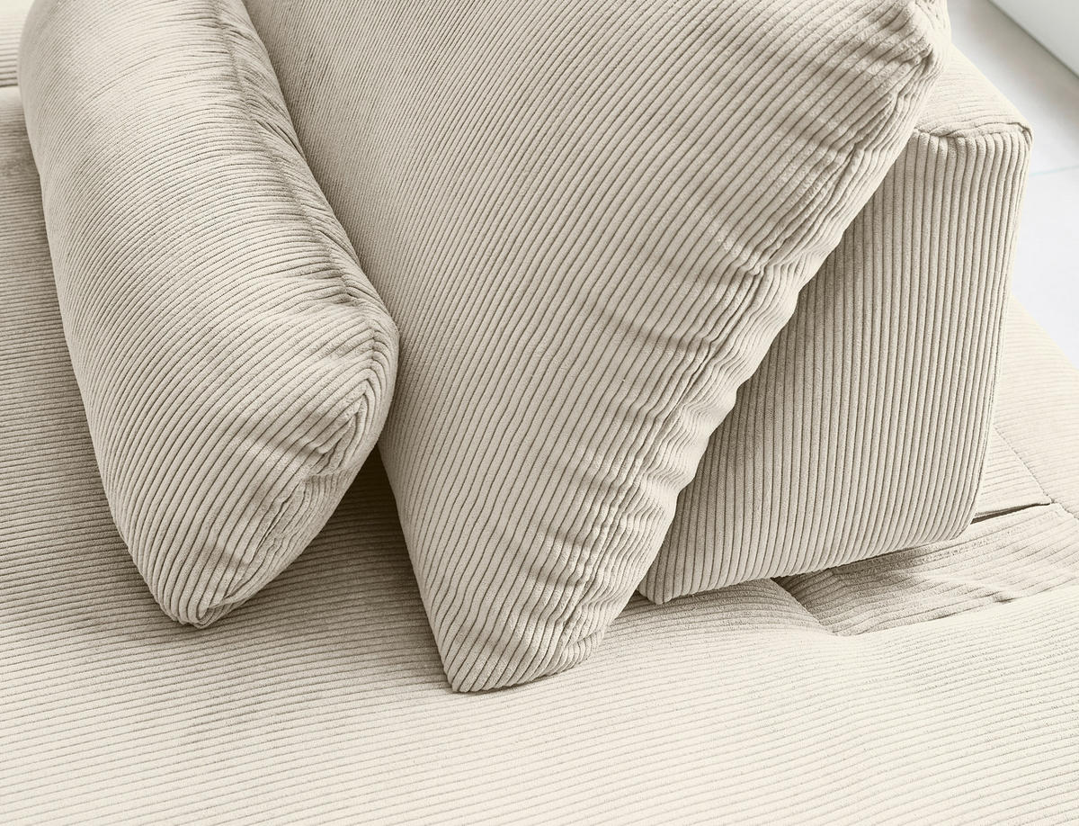 ECKSOFA in Feincord Naturfarben  - Schwarz/Naturfarben, Design, Kunststoff/Textil (316/242cm) - Niels Andersson